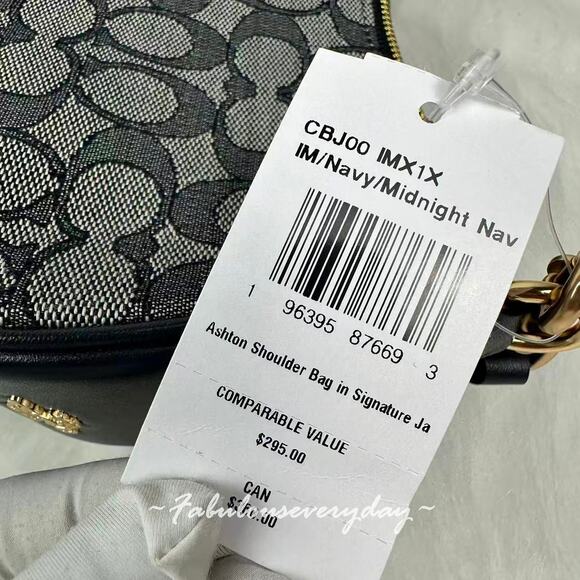 COACH Ashton Shoulder/Crossbody Bag Signature Jacquard CBJ00 Midnight Navy NWT - Picture 6 of 10